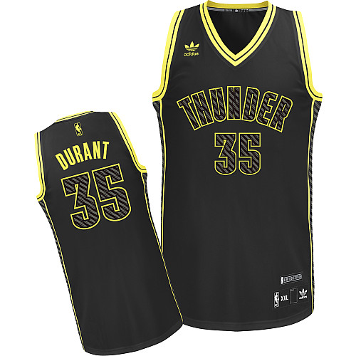  NBA Oklahoma City Thunder 35 Kevin Durant Electricity Fashion Swingman Black Jersey